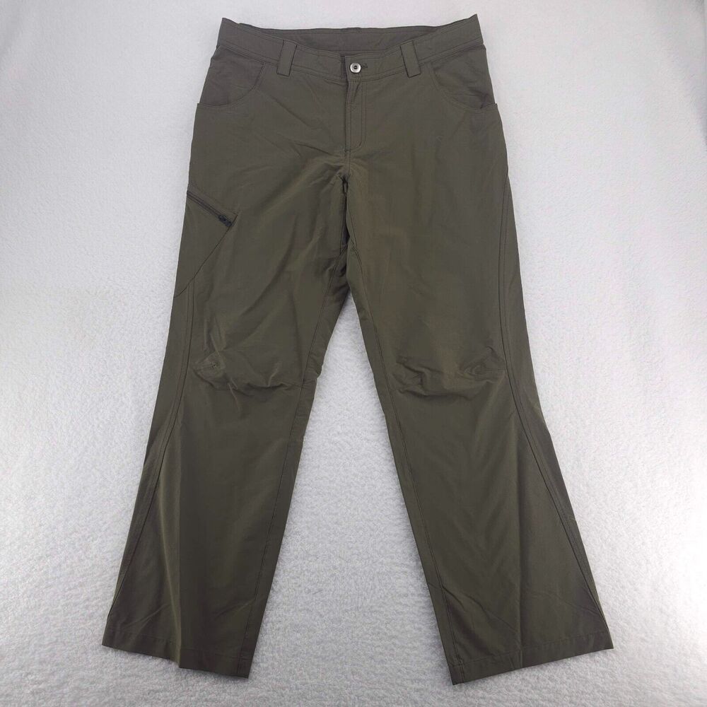 Eastern Mountain Sports Pants Men 34 Green Nylon Stretch Classic Outdoor Zip Fly